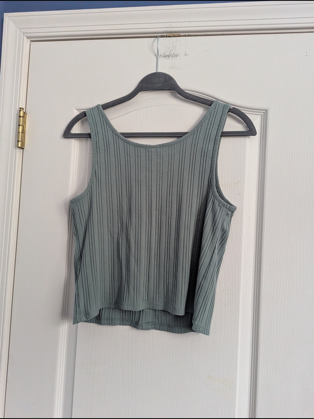 Mudd Ribbed Button-Front Tank Top - Sage - Picture 4 of 4